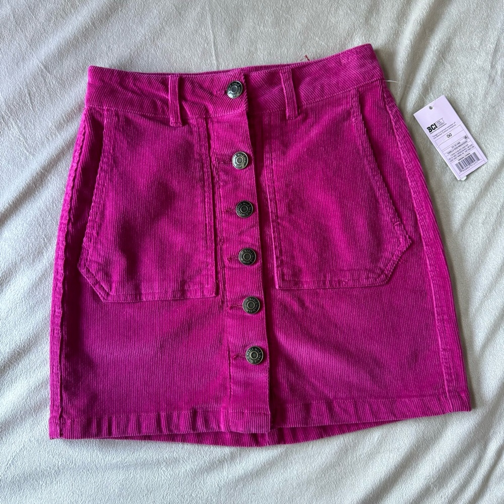 Wild Fable | Magenta Corduroy Button Front Skirt